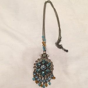 Silver tone Boho style necklace